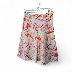 Vintage Michael Simon New York Abstract Print A-Line Skirt Size Small